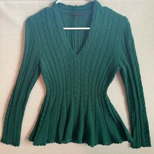 ANTONIO MELANI Deep Green V-Neck Sweater